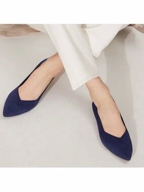 Rothy’s The Point Flats Shoes in Maritime Blue 7 Knit